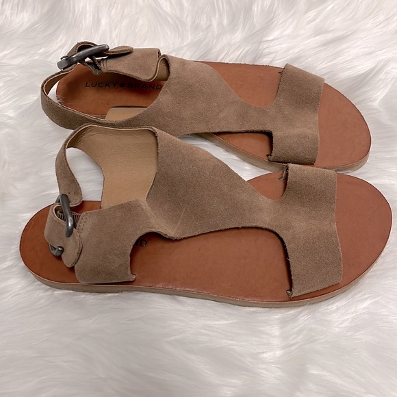 Lucky Brand tan leather Devyn sandals. - Picture 2 of 7